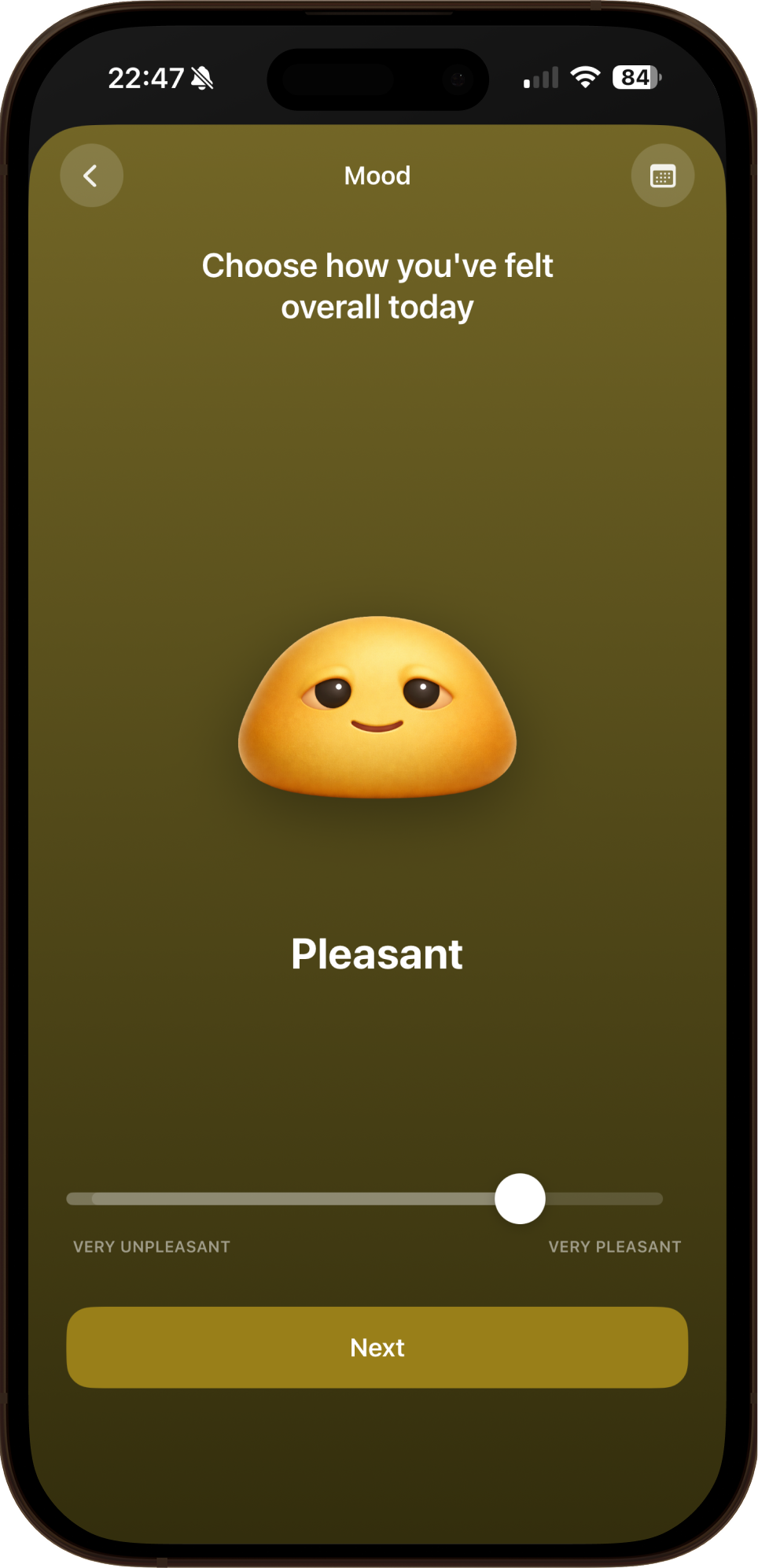 CHAR mood tracking with daily check-ins and mood trends