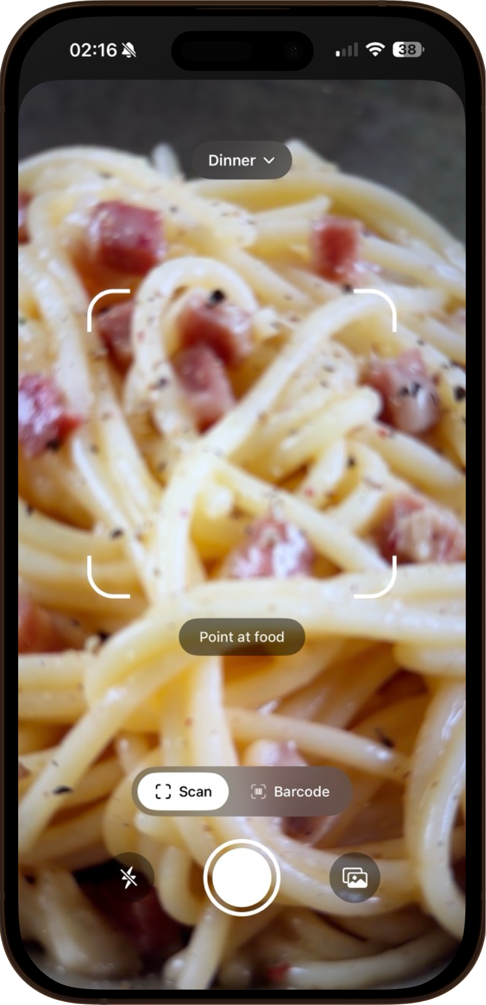 CHAR AI food scanner recognising a meal and showing calorie and macro breakdown