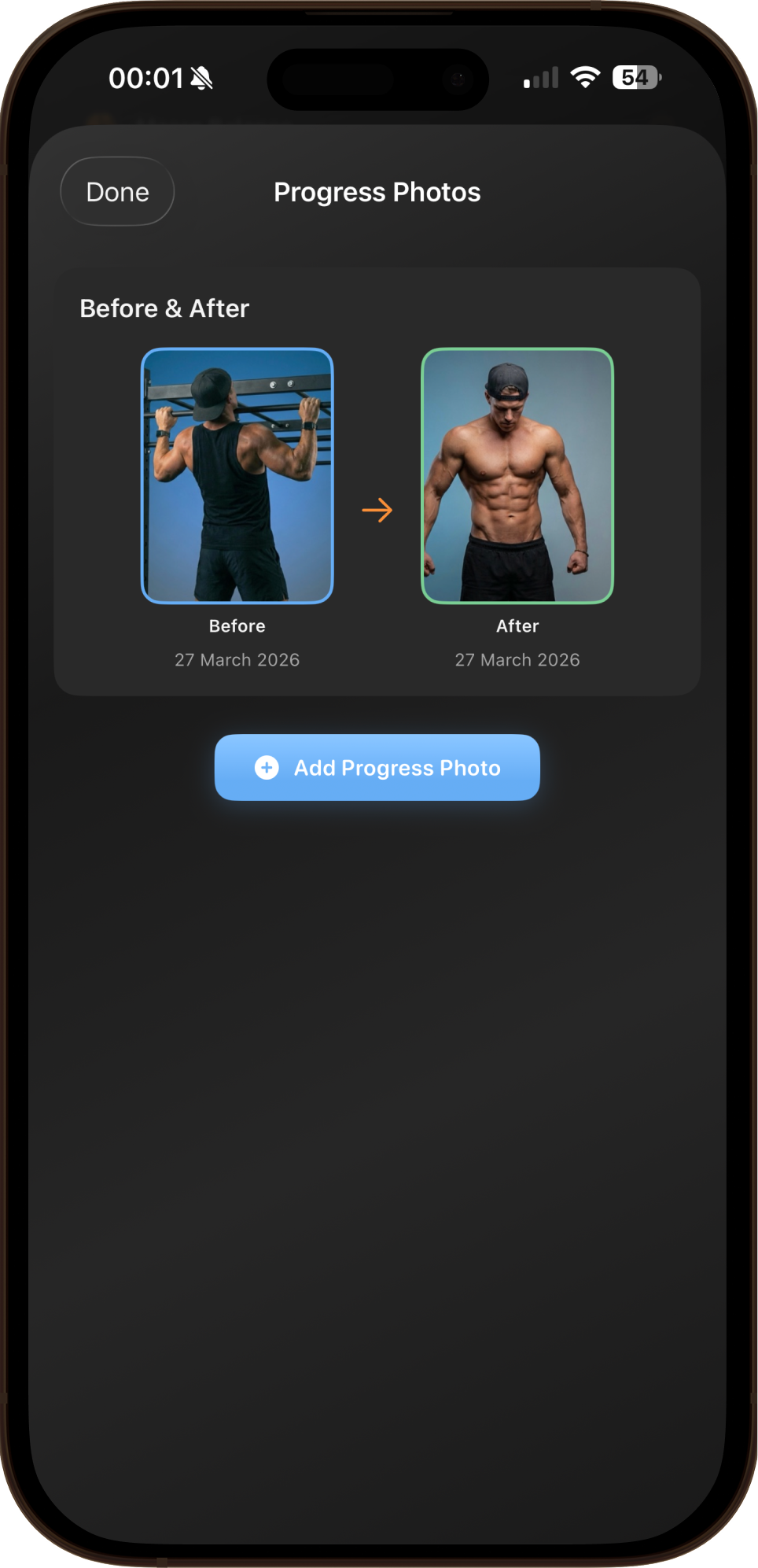 CHAR progress photos with before and after comparison